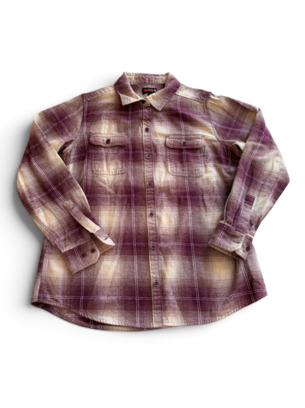 Wolverine Flannel Button Up Shirt Women’s Size Large Purple Gray White